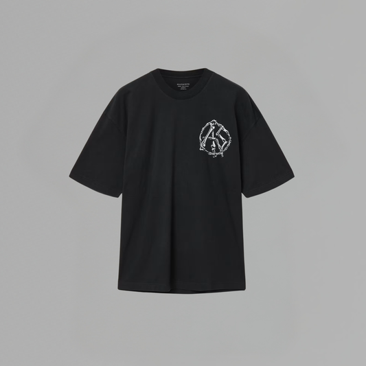 T SHIRT ALL SAINTS 'ANATOMICA SS CREW WASHED BLACK'