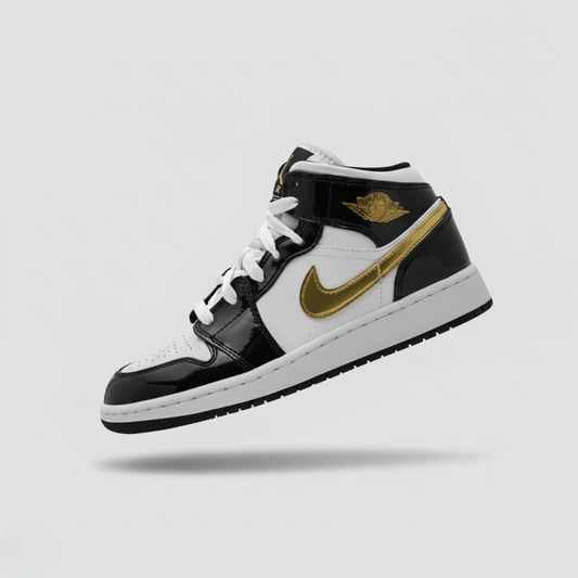 TENIS JORDAN 1 MID PATENT SE 'BLACK GOLD'