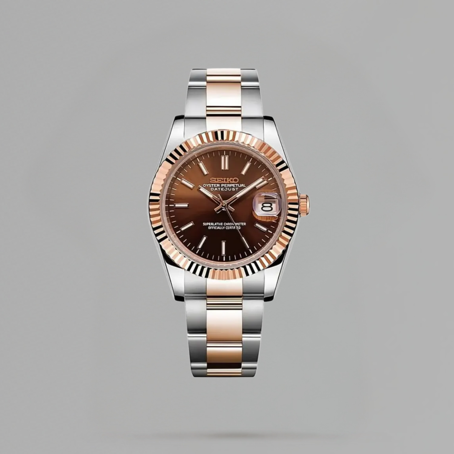 RELOJ SEIKO MOD OYSTER PERPETUAL DATEJUST CHOCOLATE