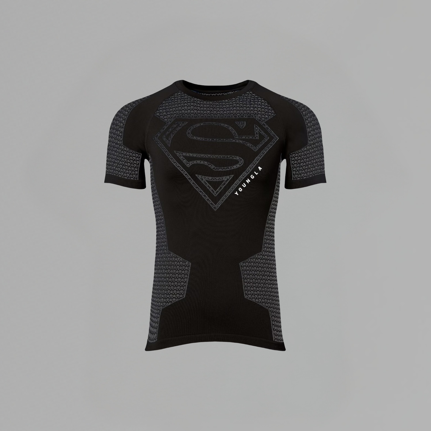 T SHIRT YOUNGLA 'SUPERMAN COMPRESSION TEE BLACK'