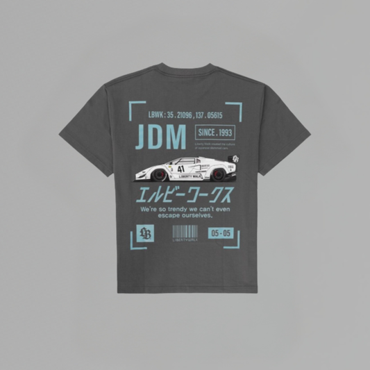 T SHIRT LIBERTY WALK BOX JDM COUNTACH GRAY
