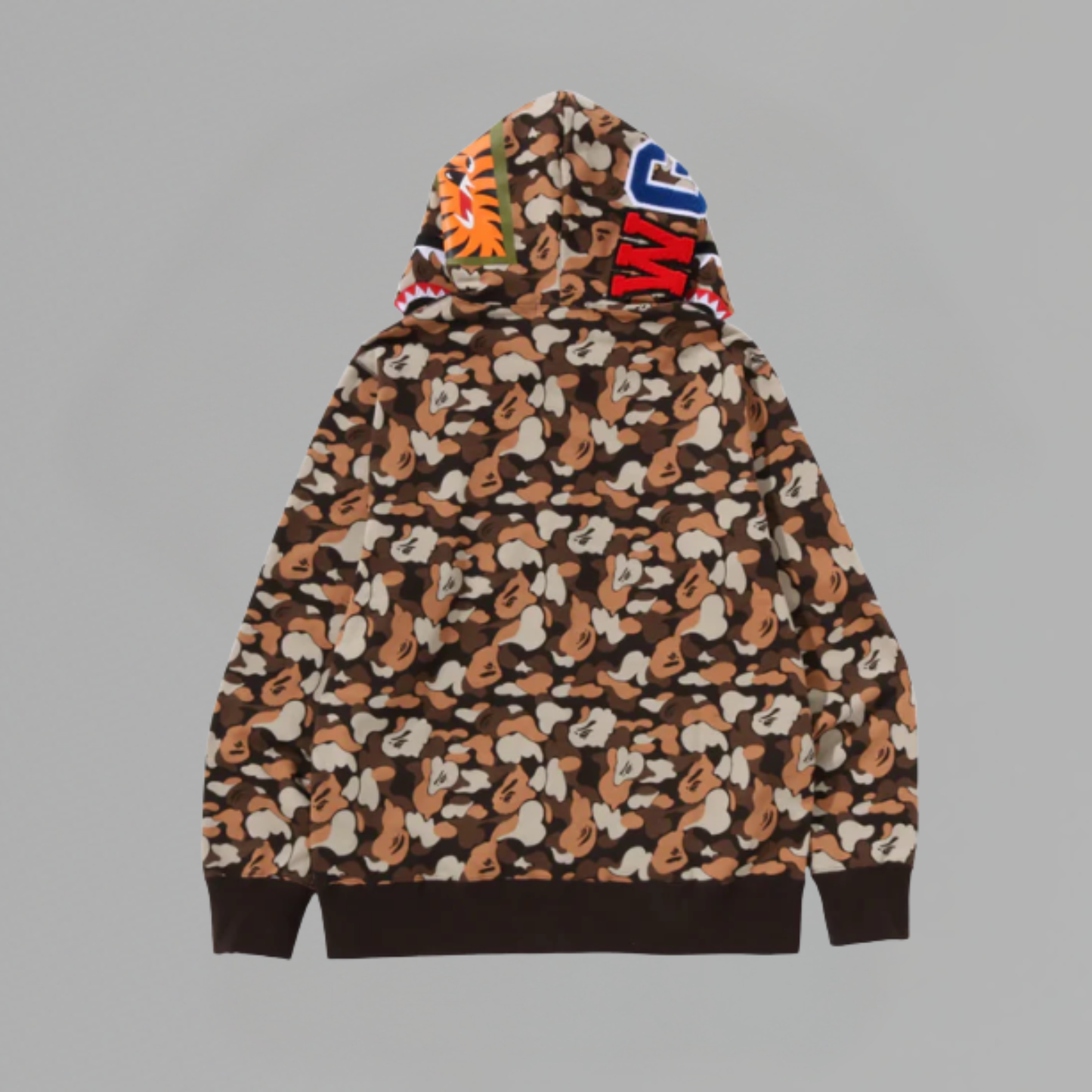 HOODIE BAPE ZIP CAMO SHARK 'BROWN THINK 1ST ANNIVERSARY'
