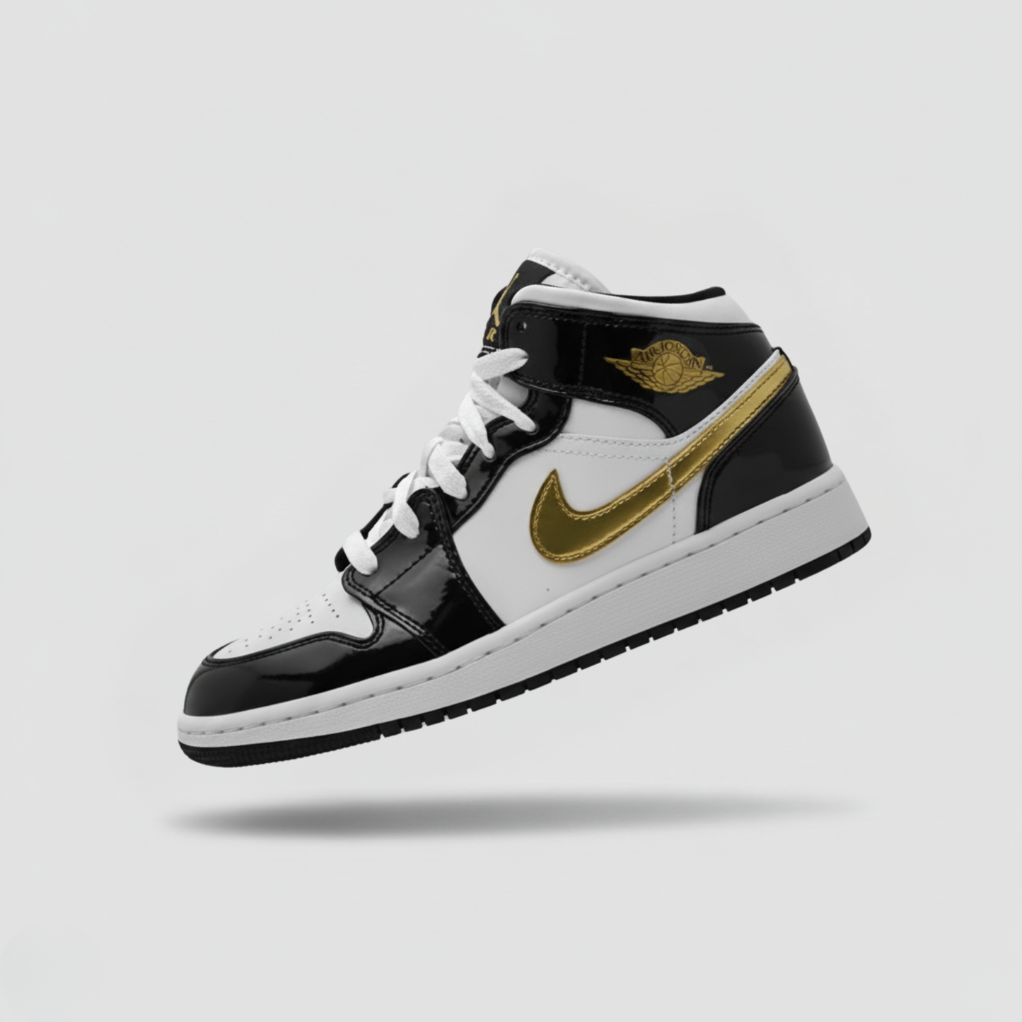 TENIS JORDAN 1 MID PATENT SE 'BLACK GOLD'